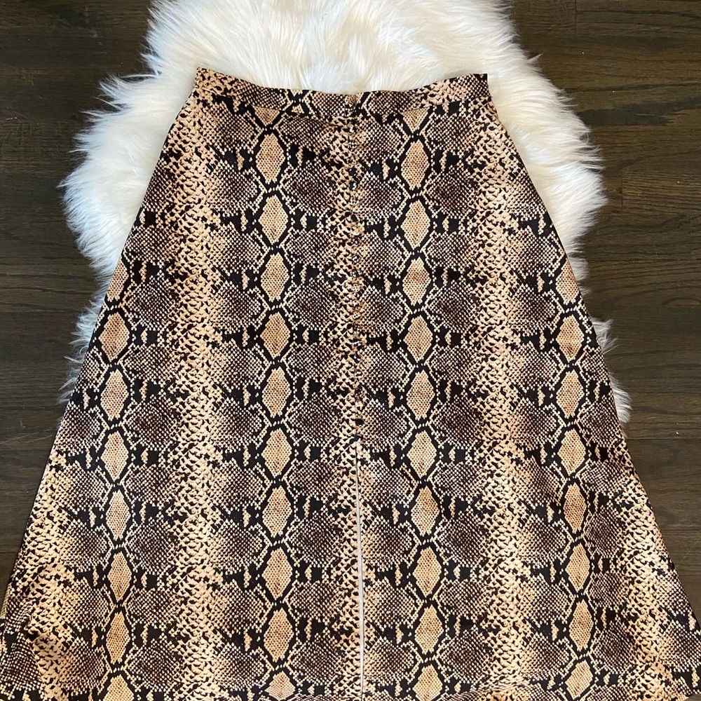MIDI Snake Skin Skirt with middle slit
